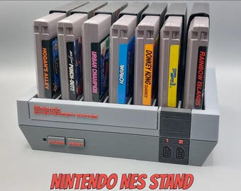 NES Patronenhalter | Retro Nintendo Spiel-Aufbewahrungsständer | Hält 7 NES Patronen | Retro Gaming Display