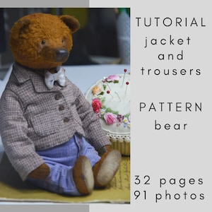 Teddy Bear Clothes Sewing Pattern, Jacket and Trousers (PDF Pattern)