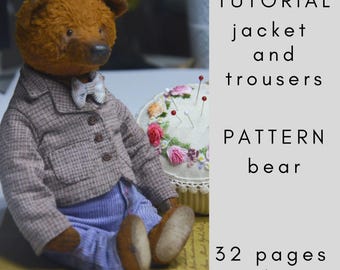 Teddy Bear Clothes Sewing Pattern, Jacket and Trousers (PDF Pattern)