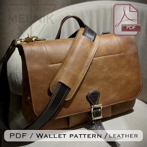 USmail Leather Messenger Bag PDF Pattern | Vintage Postal Satchel Template (Digital Download)