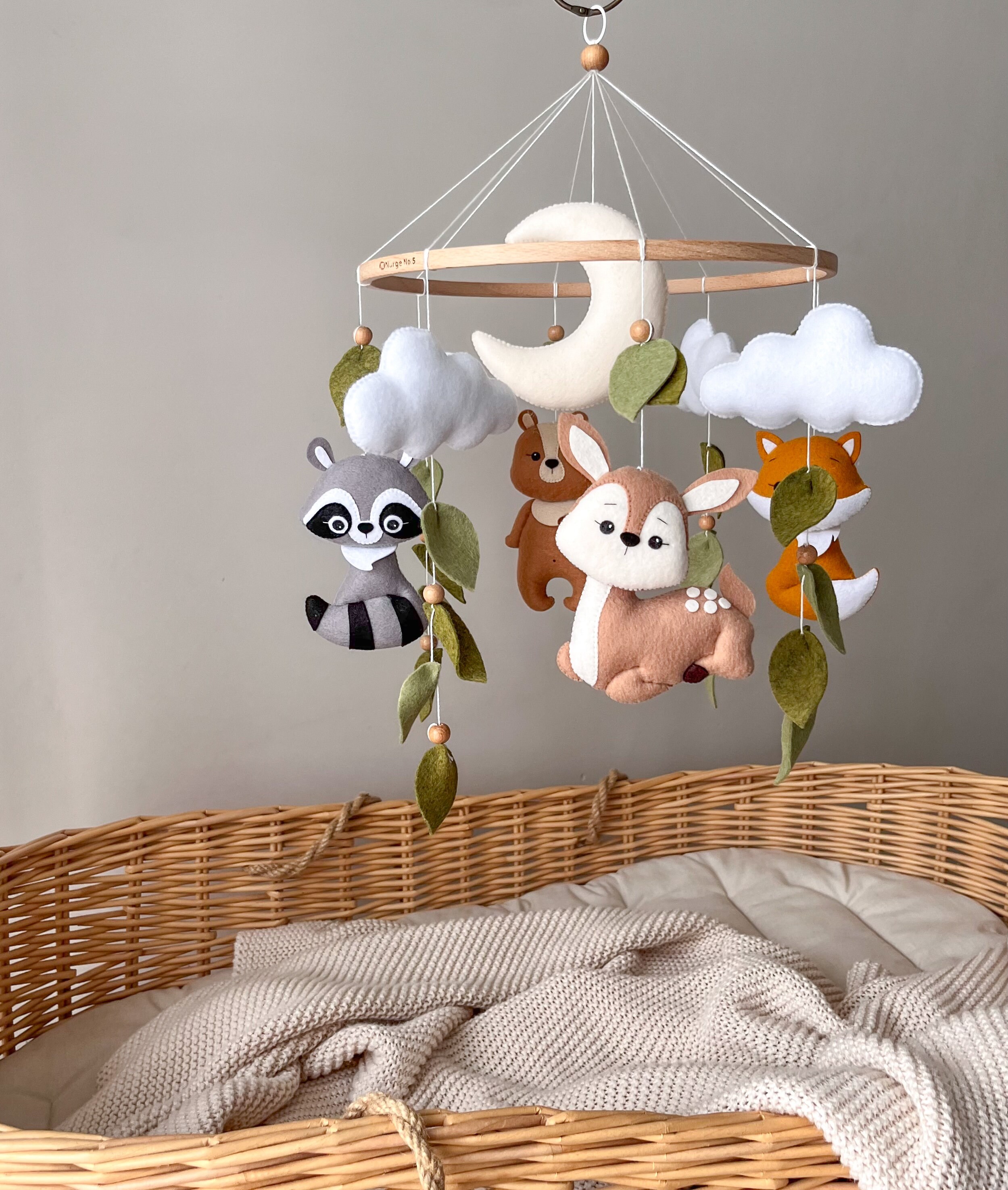 Forest Animals Baby Mobile Crib Mobile With Fox, Bear , Deer and