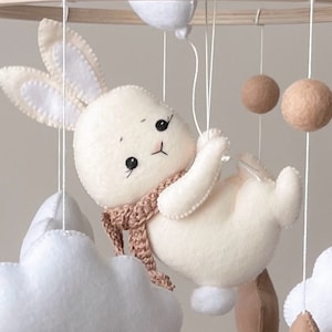 Bunny Mobile Felt Pattern, DIY Bunny Toy (PDF Pattern)