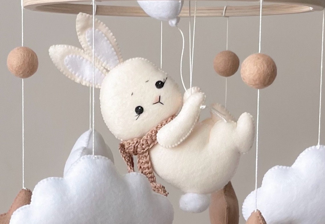 Bunny  mobile felt pattern DIY bunny toy Pdf pattern