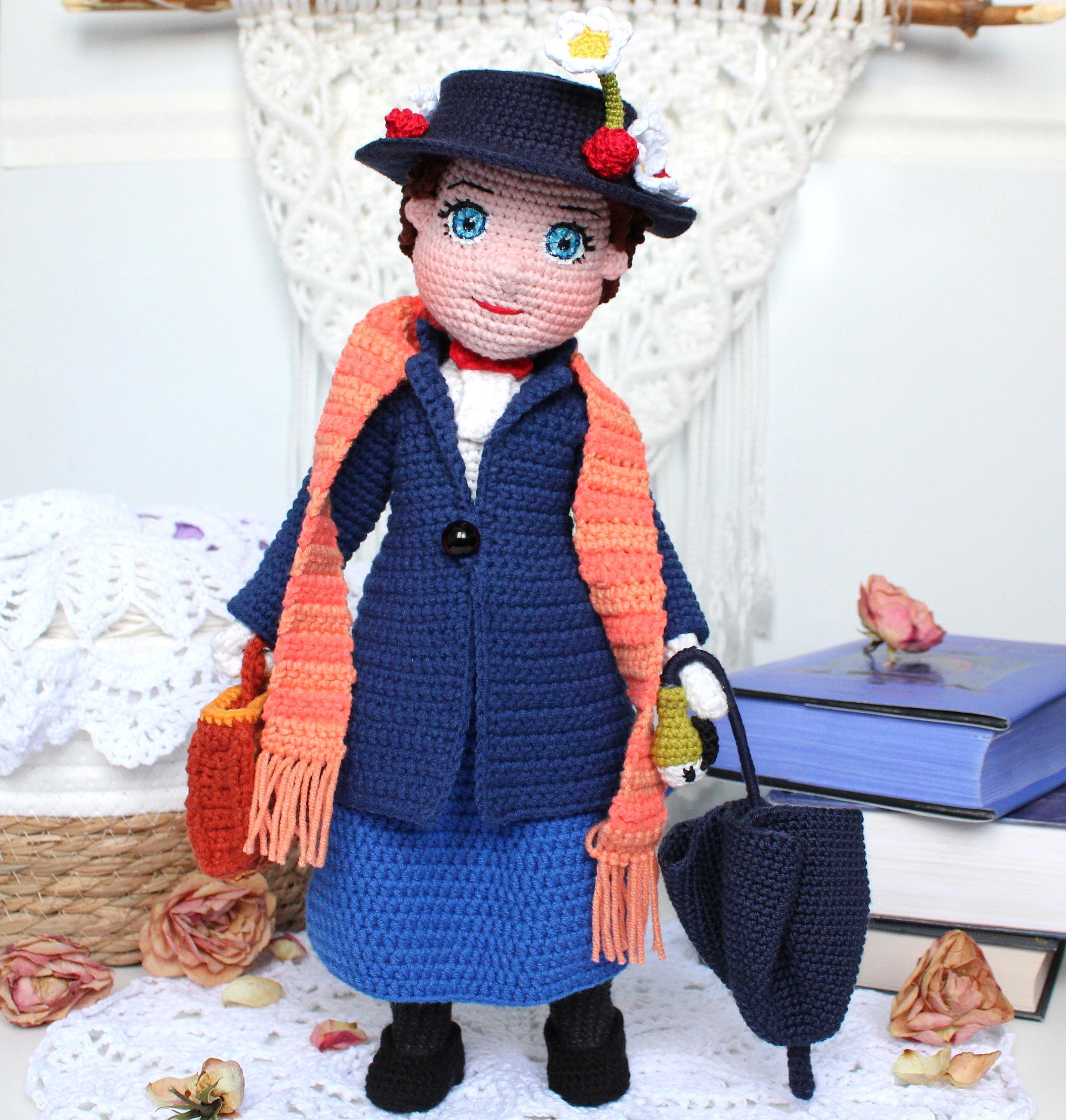 Crochet doll pattern PDF Amigurumi nanny doll with clothes Stuffed doll crochet tutorial