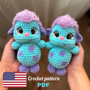 Häkelanleitung Lustiger kleiner Freund / Amigurumi Blaues Tier / Gehäkeltes blaues Tier / Plüschtier / Blaue Tieranleitung auf ENGLISCH
