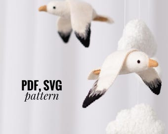 Seagull  felt pattern DIY Gull toy Pdf pattern