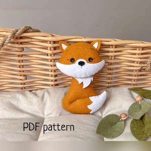 Fox felt pattern DIY fox toy Pdf pattern Forest animals felt pattern