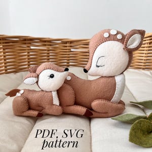 Hert en reekalf viltpatroon DIY hertenspeelgoed Pdf-patroon