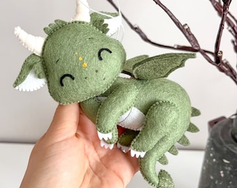 Patron en feutre de dragon DIY, modèle PDF pour jouet de dragon