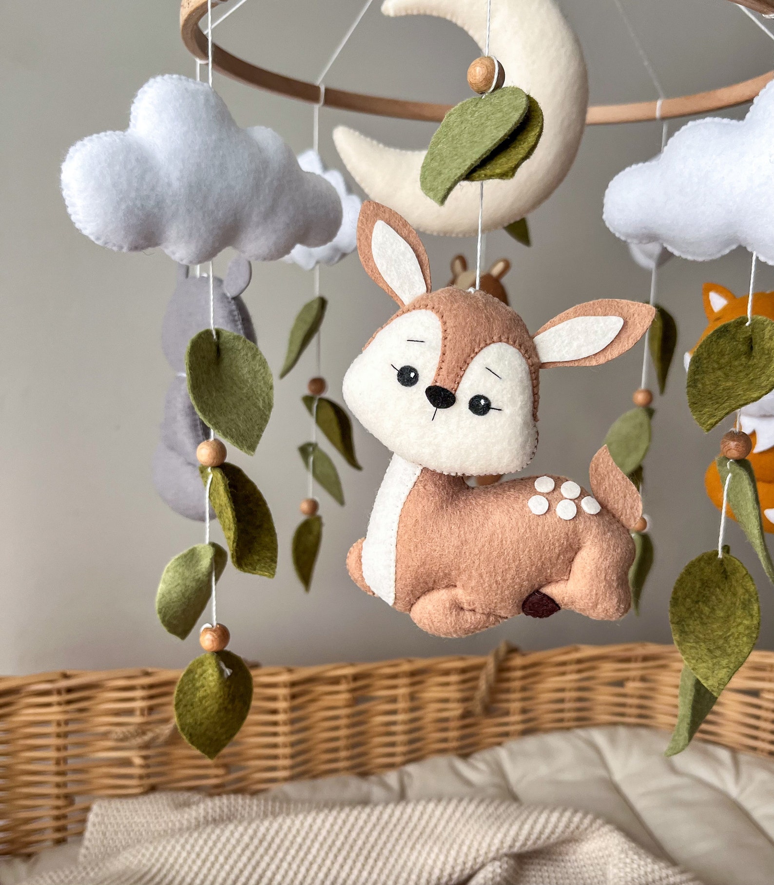 Forest Animals Baby Mobile Crib Mobile With Fox, Bear , Deer and ...