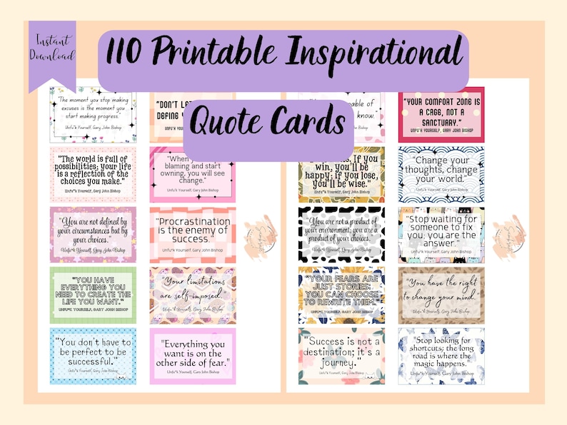 Printable Inspirational Quotes Cards Collage Ephemera Quotes From Books ...