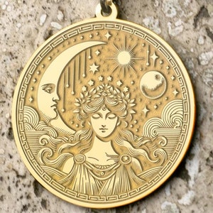 14k Gold Aphrodite Necklace: Greek Goddess Pendant, Engravable
