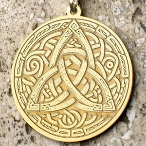 Celtic Trinity Knot Necklace, Viking Medallion, Celtic Necklace, Gold & Silver Celtic Necklace, Triquetra Necklace, Viking Jewelry