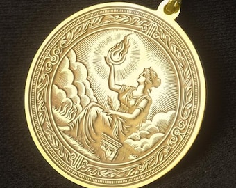 Hestia Necklace: Goddess of Family Medallion