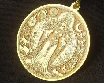 Brigid Celtic Goddess Pendant: Sterling Silver Irish Mythology Necklace