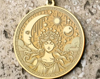 Aphrodite Necklace: Greek Goddess Pendant, Engravable