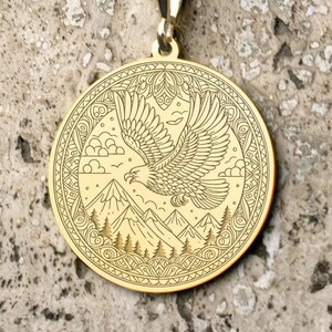 Eagle Necklace, Knights of the High Sky Eagle Necklace, Unique Eagle Pendant, Dainty Eagle Pendant, Gold & Silver Eagle Pendant