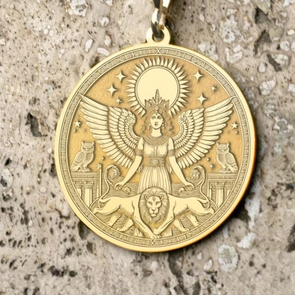 Inanna Pendant Necklace: Sumerian Goddess Ishtar Charm