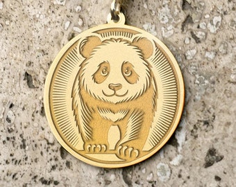 Panda-hangerketting: gegraveerde dierensieraden