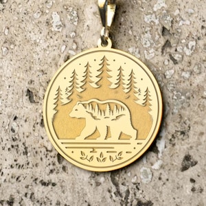 Bär Halskette, Bär Einzigartige Design-Halskette für Naturliebhaber, Geschenk für Tierliebhaber, Bär Charm Halskette, Goldbär Anhänger, Natur