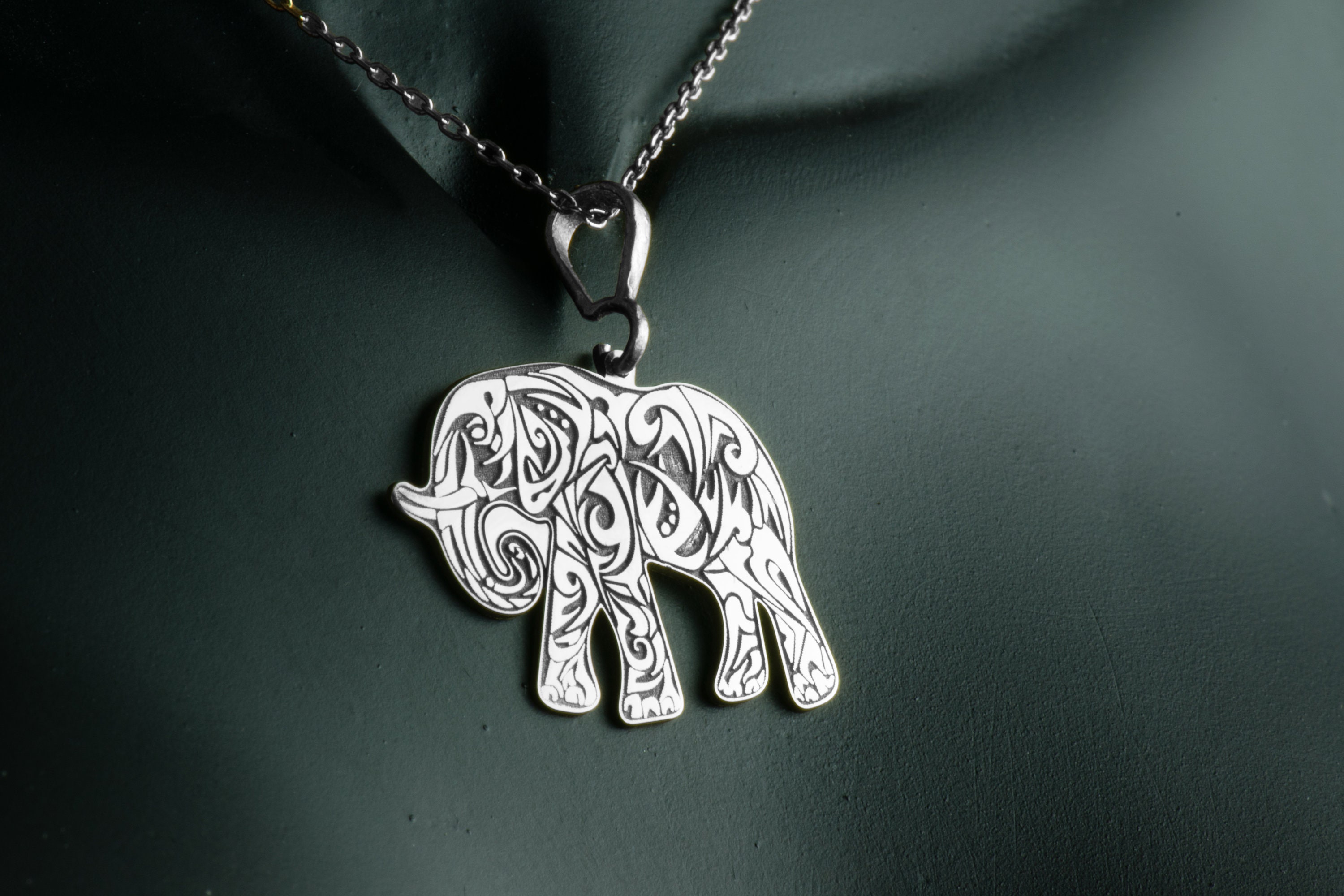Elephant Necklace: Engravable Charm Pendant - Etsy