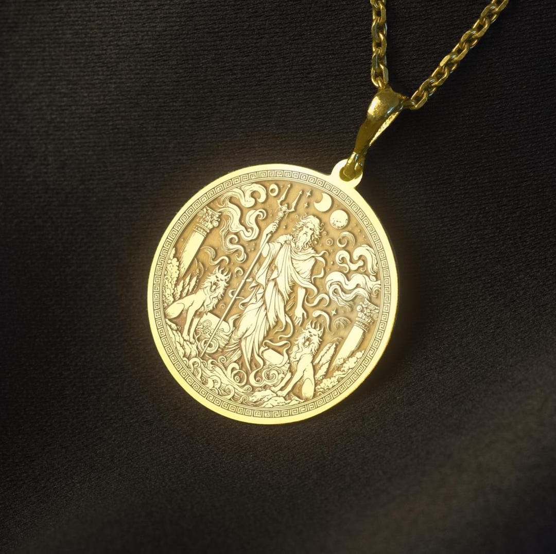 Hades Medallion Necklace: Greek God Underworld Pendant - Etsy Canada