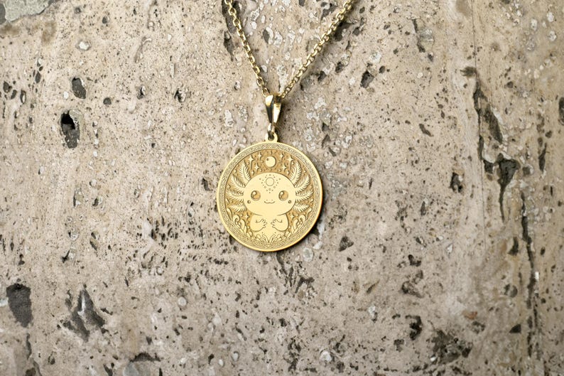 Axolotl Medallion Necklace – Sterling Silver Celestial Pendant - Etsy