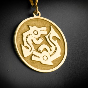 14K Gold Nazca Plate Pendant: Ancient Peruvian Necklace
