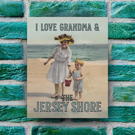 Jersey Shore Grandma Poster: Vintage Beach Art Print - Etsy