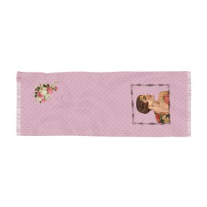 Pink Art Deco Summer Wrap Scarf with 1920s Flapper Woman image 4