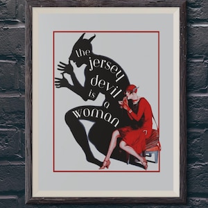 Kunstdruck „Jersey Devil is a Woman“ | Vintage-Wanddekoration aus New Jersey