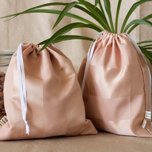 Pochon / sac à vrac en tissu upcyclé Rose