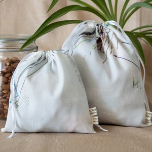 Pochon / sac à vrac en tissu upcyclé Blanc