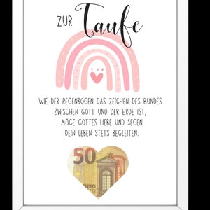 Battesimo, regalo, regalo in denaro, ragazza, arcobaleno