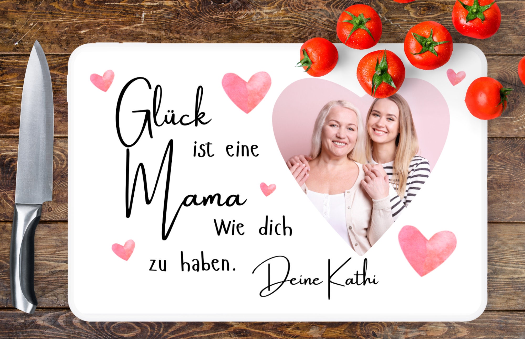 personalisiertes Glas Schneidebrett, Küchenbrett , Servierplatte , Geschenk