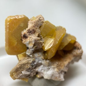 Orange brown Wulfenite crystals found in Morocco