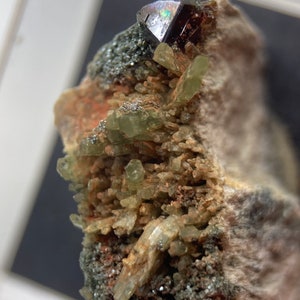 Oude vondst Diopsiet xx, Hessoniet, Ripidoliet xx, uit Paschiena, Italië, verzamelen van mineralen en edelstenen. afbeelding 4