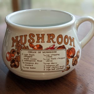1970s Collectible Soup Mug - &quot;Mushroom&quot;