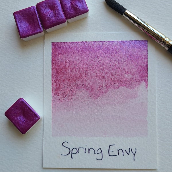 Handmade Watercolor Spring Envy watercolor paint red violet glimmer
