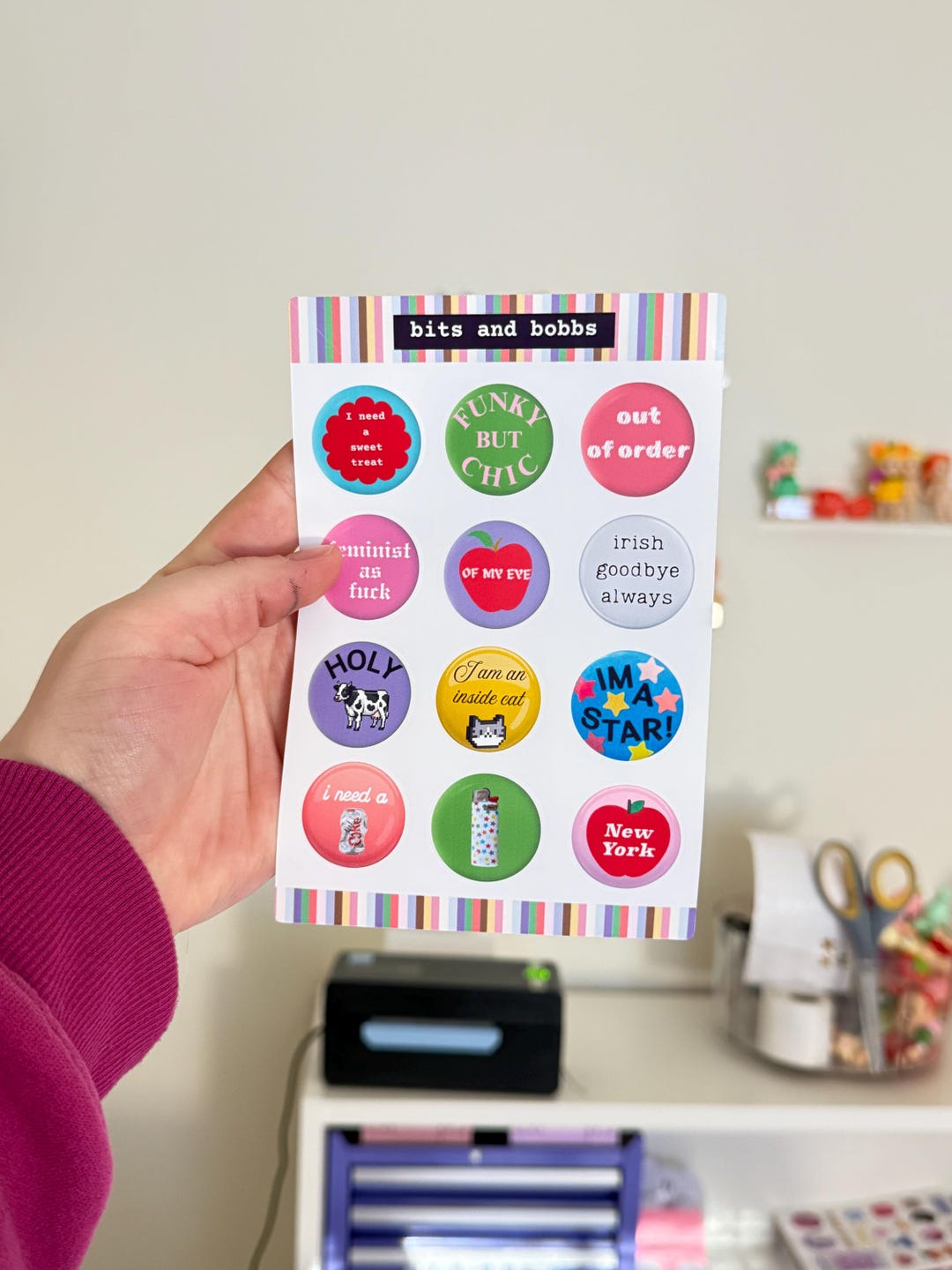 Funky Button Sticker Sheet - Etsy