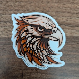 Rotschwanzbussard Tribal Dye Cut 3 &quot;Wasserdichter Vinylaufkleber