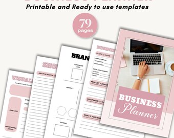 Printable Business Planner Bundle, Small Business Planner, Content Planner, Social Media Planner,Business Plan,Business Productivity Planner