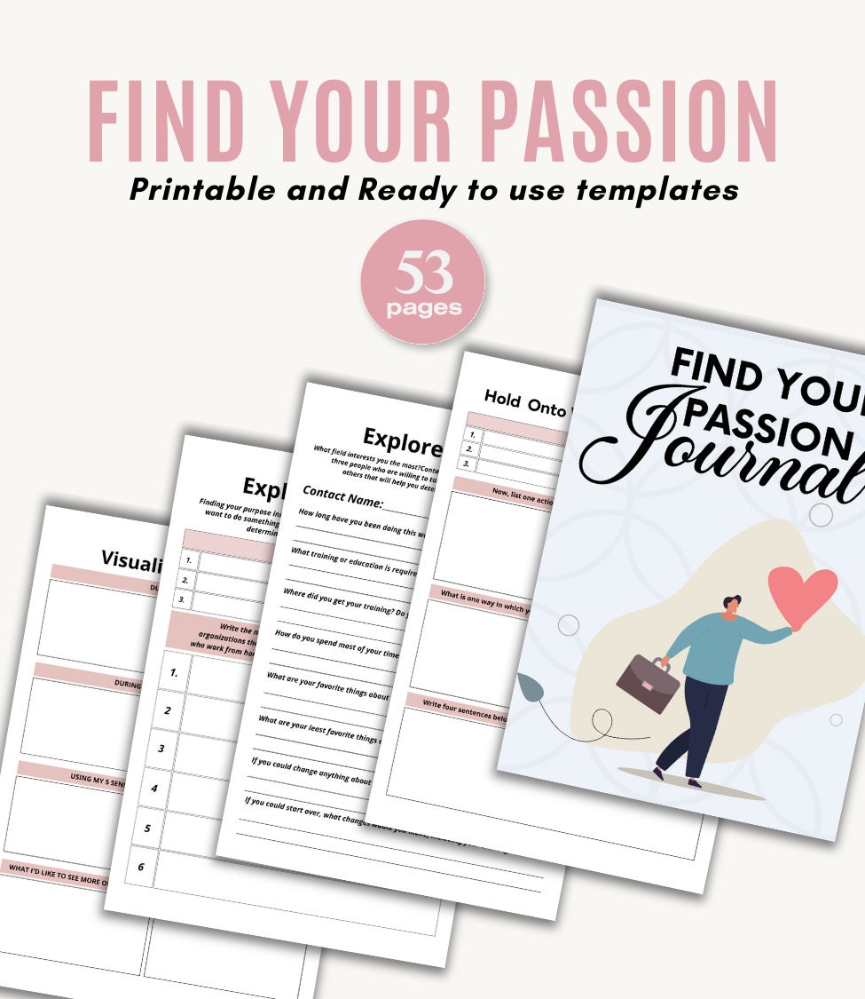 How To Find Your Passion Book Find Your Passion Planner Printable Life Purpose Workbook How to Find