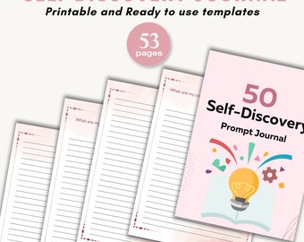 50 Self-Discovery Journal Prompts Printable, Shadow Work Journaling Prompts, List of Journal Prompts Self Discovery Personalized Journal