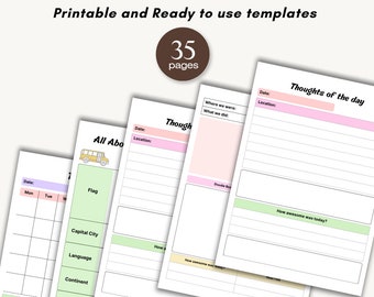 Travel Journal for Kids, Travel Book Kids, Vacation Kid Journal, Kids Travel Journal, Travel Journal Pages, Trip Activities for Kids