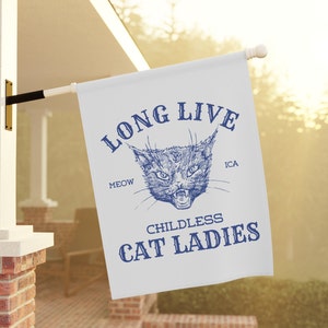 Panneau pour dames sans enfant avec chat pour Kamala Panneau Harris Yard Drapeau Harris Drapeau progressiste Panneau démocrate Kamala Bannière 2024 Kamala Cat Lady