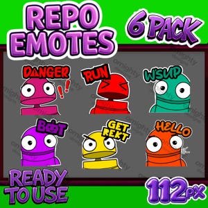 REPO Robot Emote Set: Twitch/Discord Chibi Emotes (6-Pack) (Digital Download)