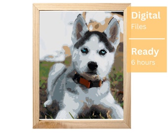 Pet color by number | Color by number adult | Paint by Number printable | Dog and cat Paint by Number | Coloring pages | Digital download