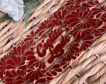 UVDtf Cup Wraps Talavera | Brown Cielito Lindo Cup wrap | Mexican cup wraps