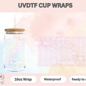 UVDtf Cup Wrap Wedding Talavera | UvDTF White Talavera | Baptism Talavera print Cup wraps